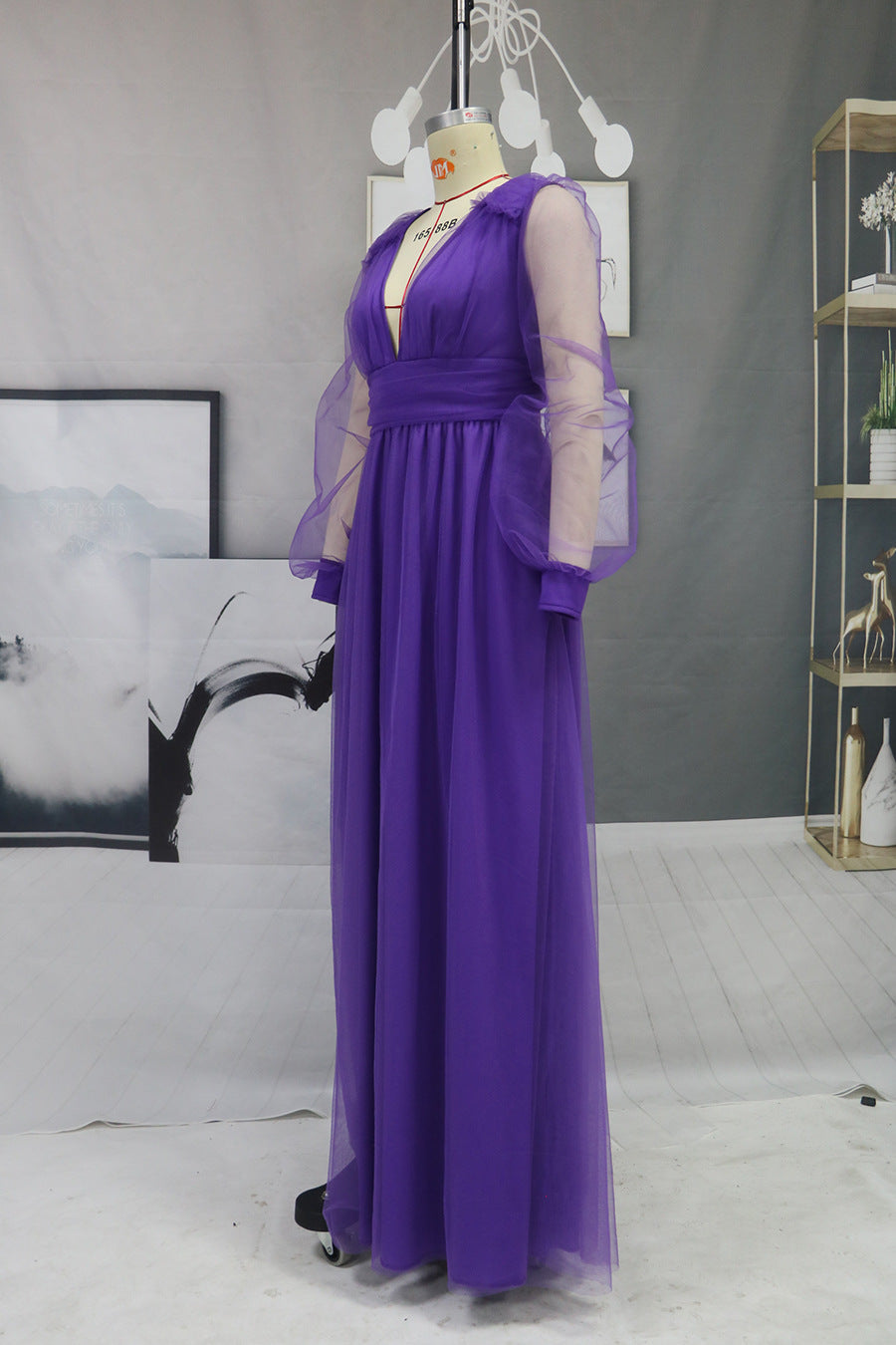 Elegant Purple Long Sleeves Party Dresses for Women