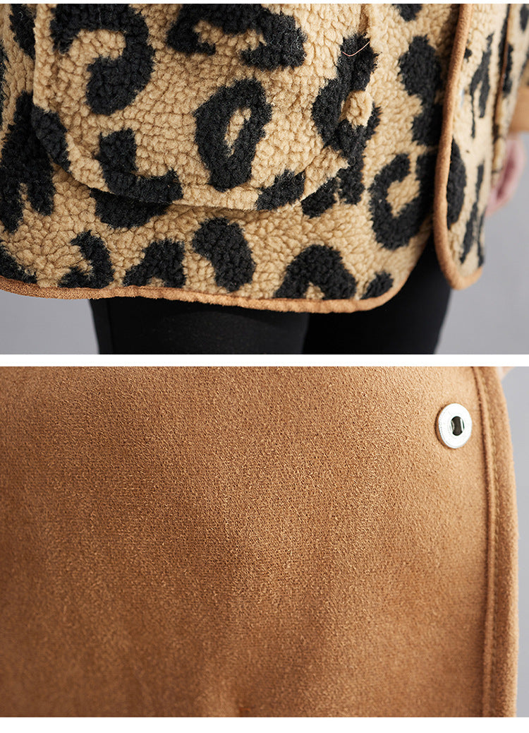 Fashion Leopard Artificial Fur Women Coats