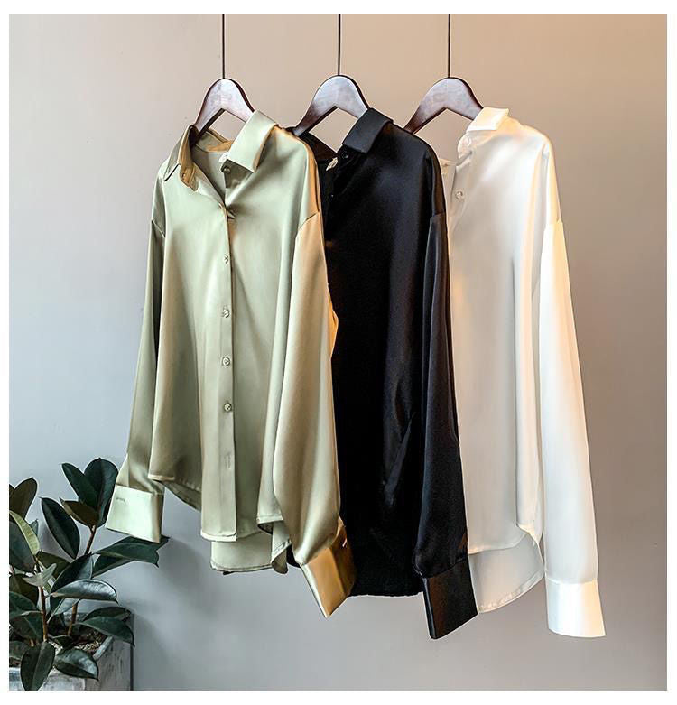 Fashion Satin Designed Long Sleeves Shirts