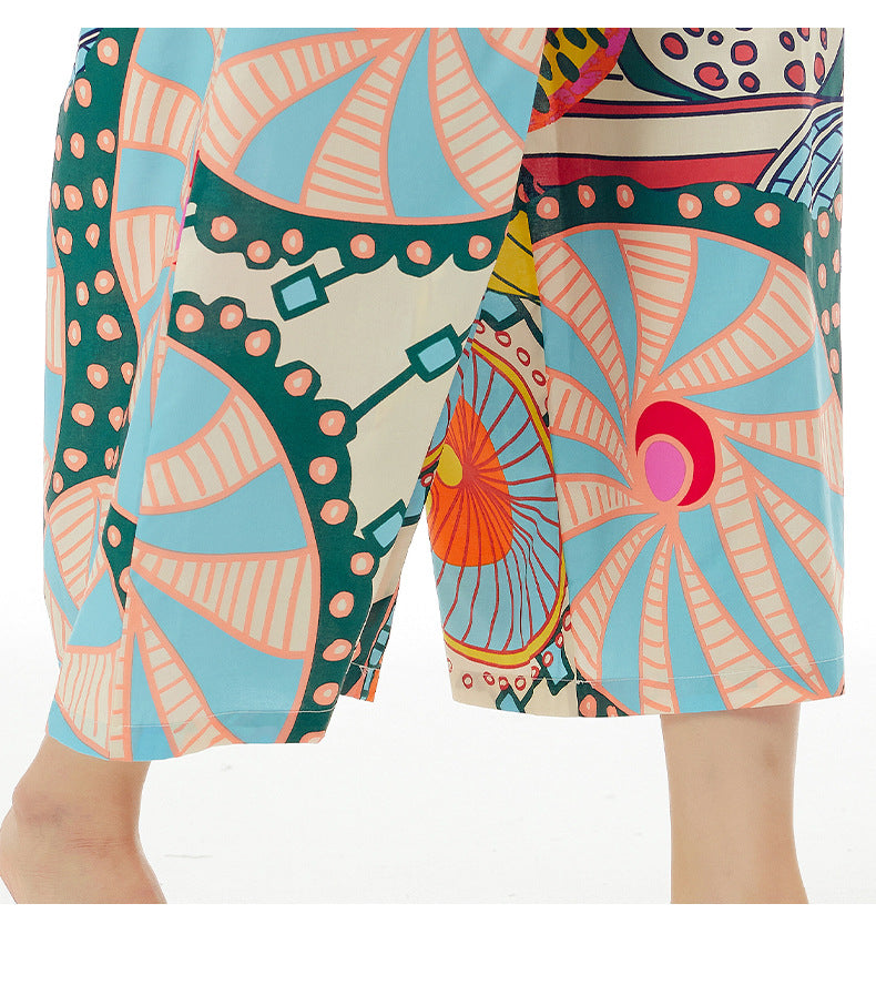 Designed Summer Plus Sizes Cropped Pants