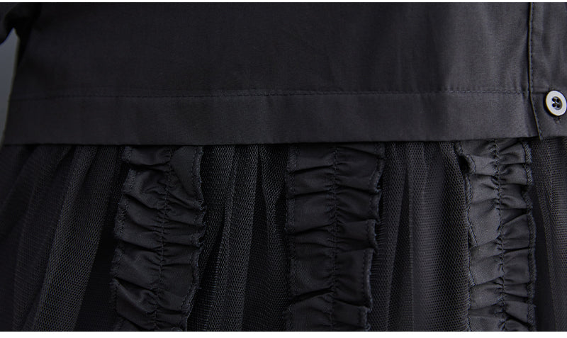 Sexy Summer Tulle Black A Line Long Shirts Dresses