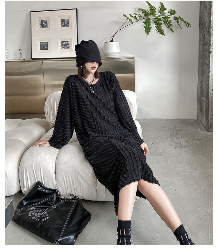 Vintage Black Long Cozy Dresses