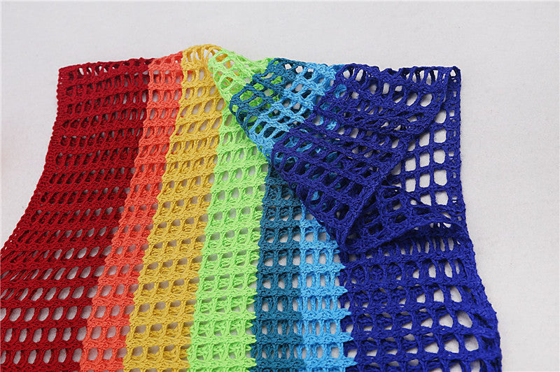 Colorful Knitting Crochet Tassels Swimwear Cover Ups for Women
