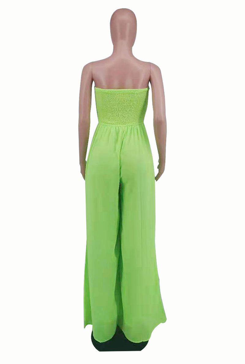 Sexy Strapless High Waist Chiffon Summer Jumpsuits
