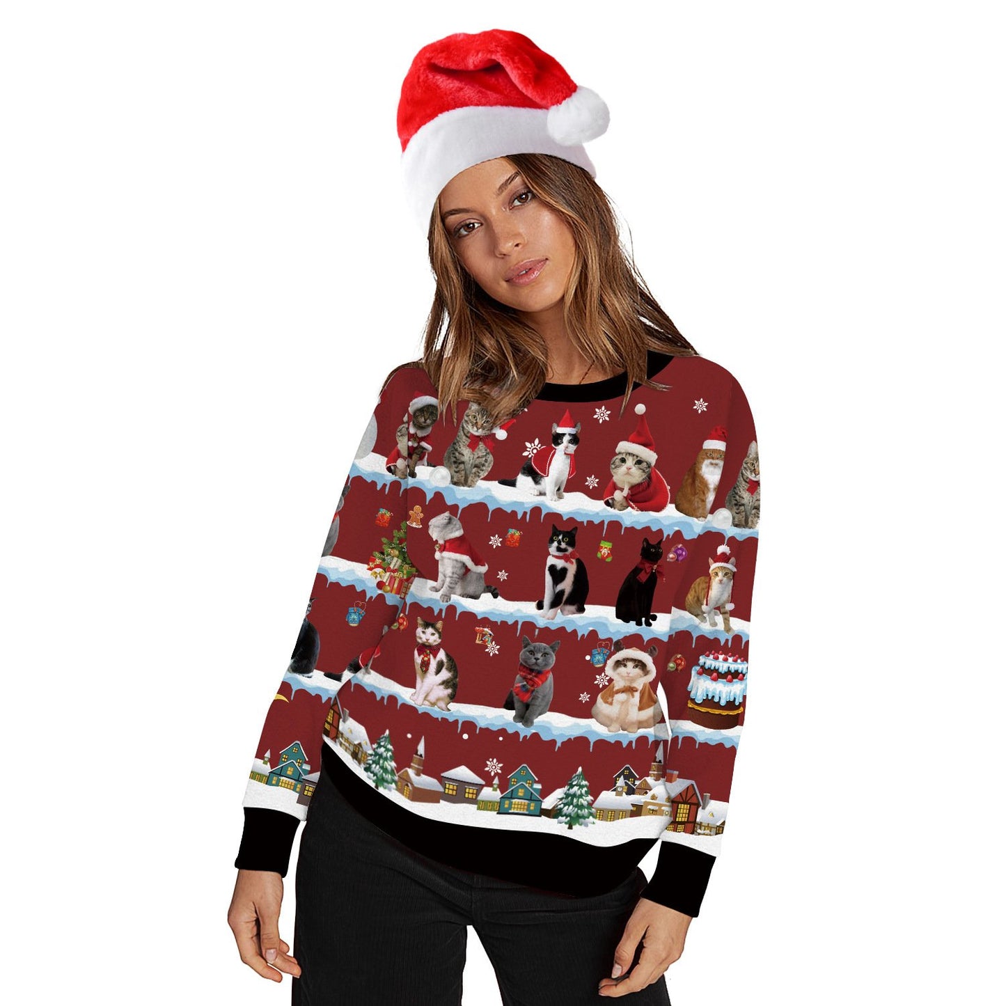 Christmas Cat His-and-hers Hoodies Sweaters