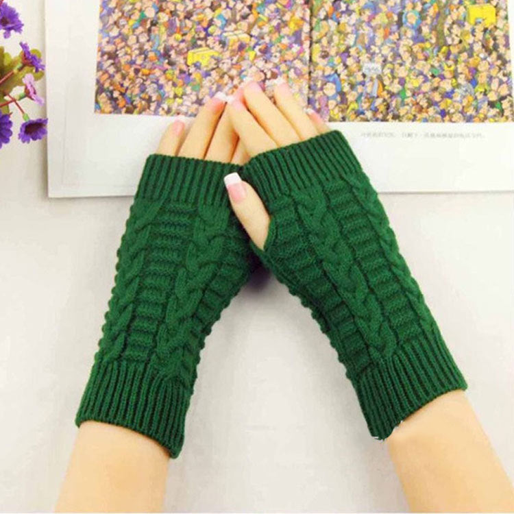 2 Pairs/Set Winter Knitted Gloves Keep Warm for Women