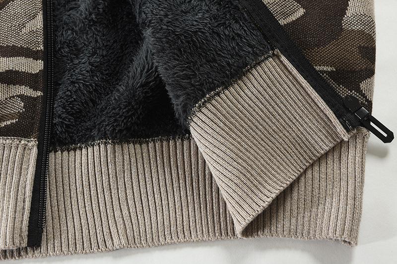 Fashion Camouflage Knitting Cardigan Overcoats for Men