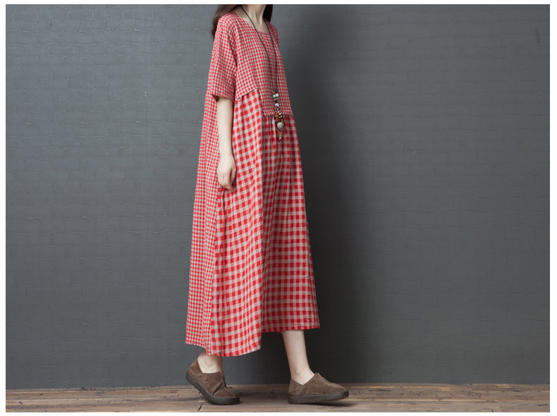 Vintage Plus Sizes Linen Long Dresses