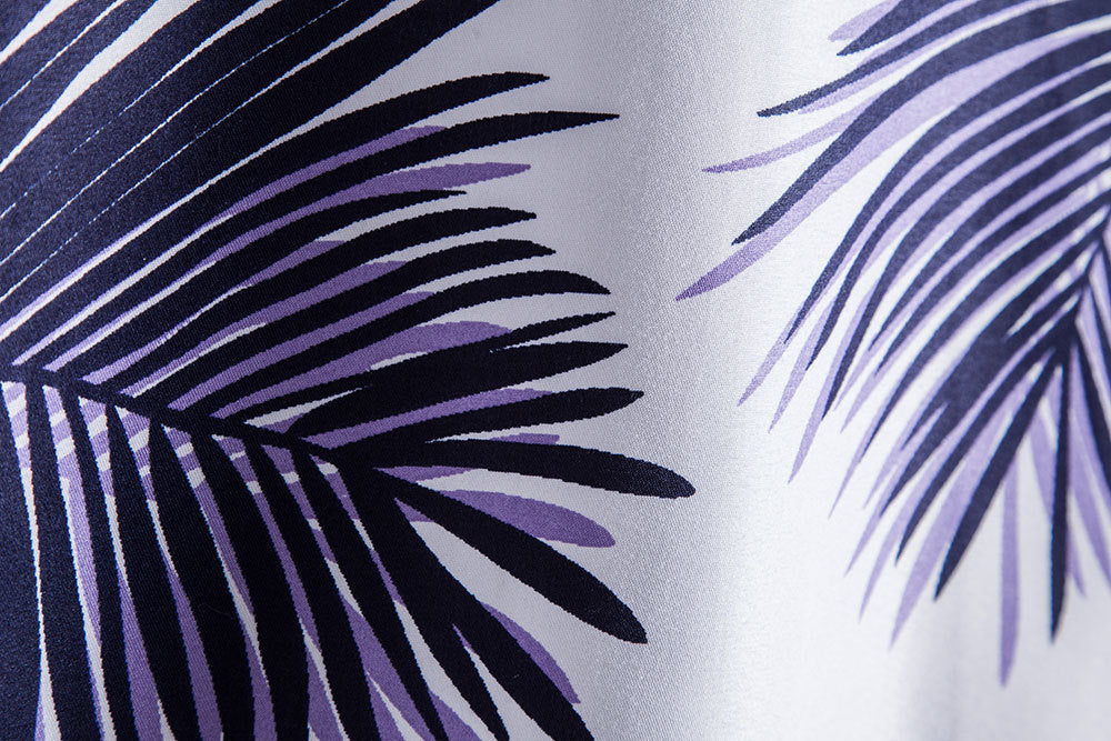 Casual Leaf Print Summer Short Sleeves Shirts for Men