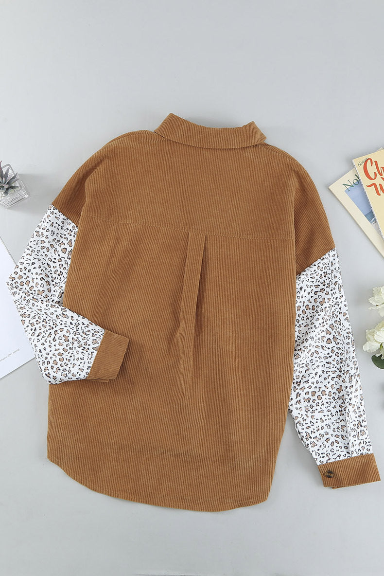 Casual Leopard Design Women Long Sleeves Shirts