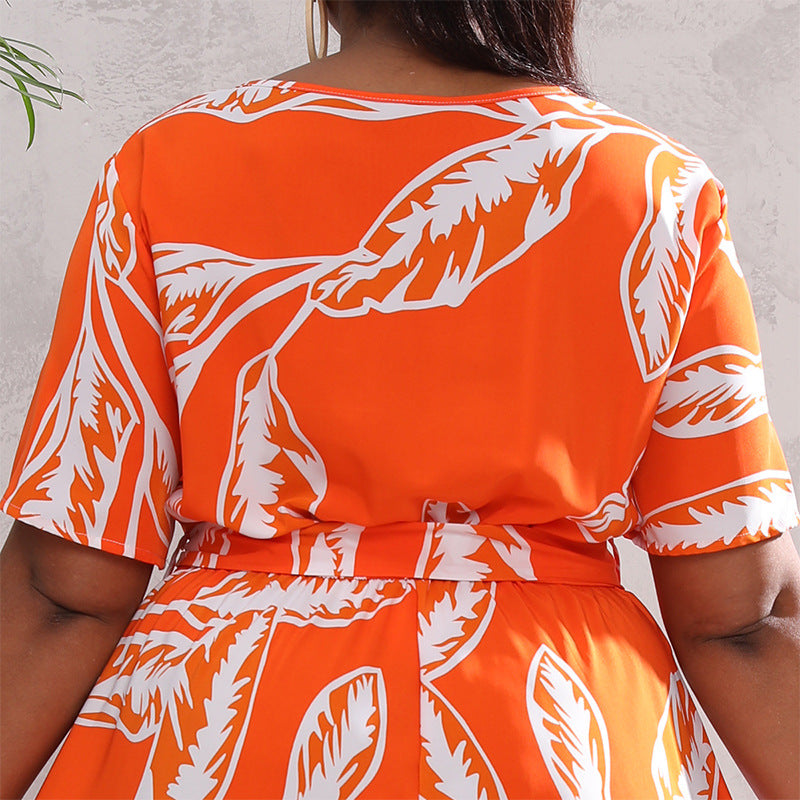 Women Floral Print Plus Sizes Dresses