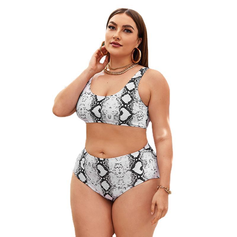 Women Snake Print Plus Sizes Bikinis Swimsuits