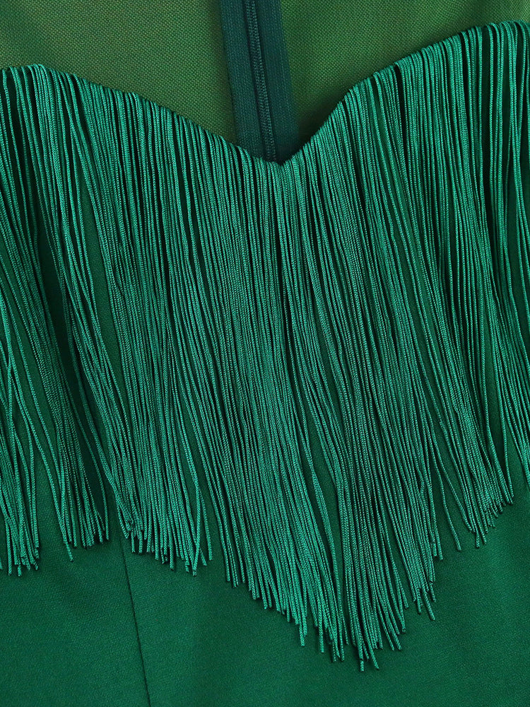 Sexy See Through Green Tight Women Party Dresses