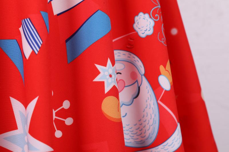 Red V Neck Long Sleeves Christmas Dresses
