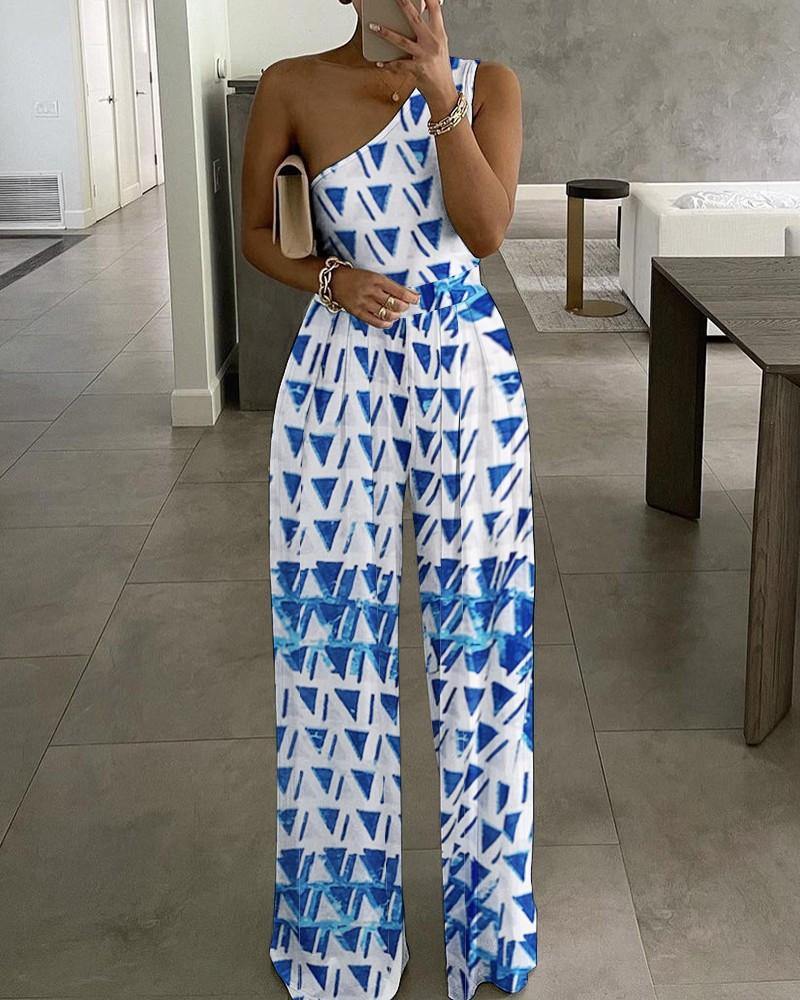 Simple One Shoulder Cozy Jumpsuits-STYLEGOING