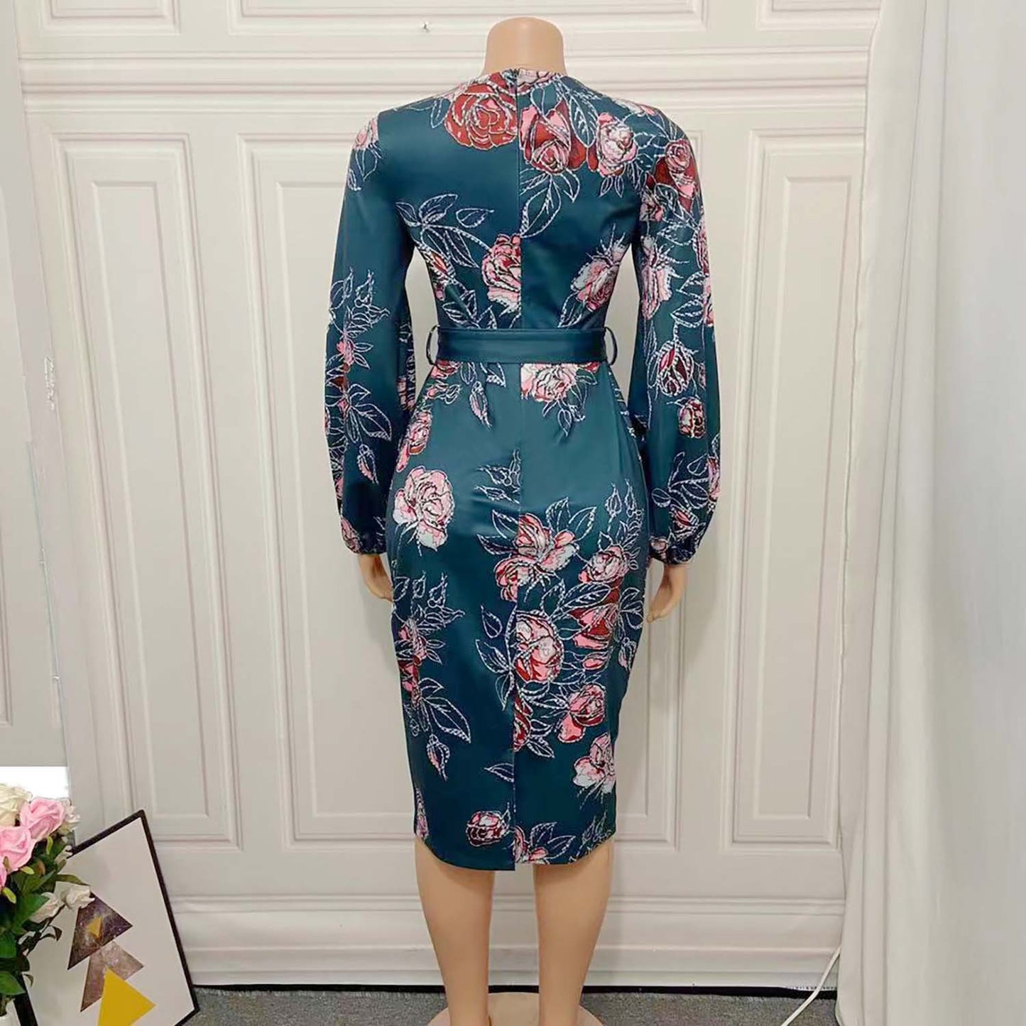 Round Neck Plus Sizes Office Lady Dresses