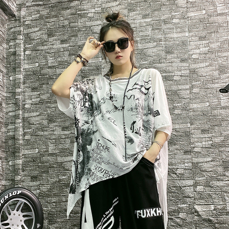 Designed Irregular Summer Plus Sizes T Shirts