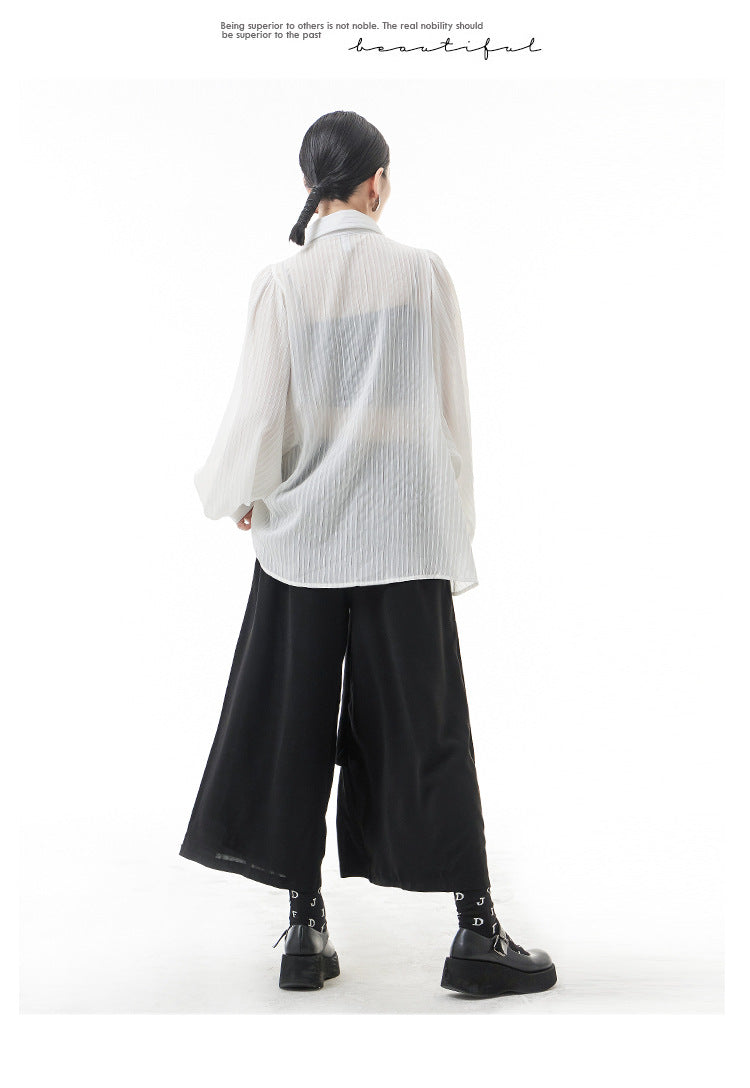 Designed See Through Long Sleeves Shirts for Women