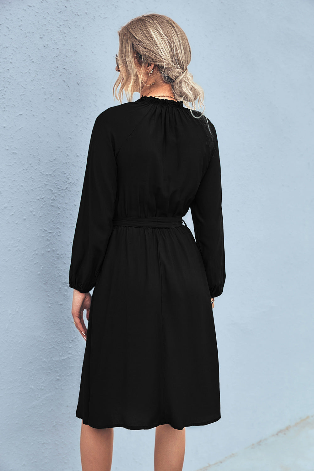 Elegant Long Sleeves Lace Up Women Dresses