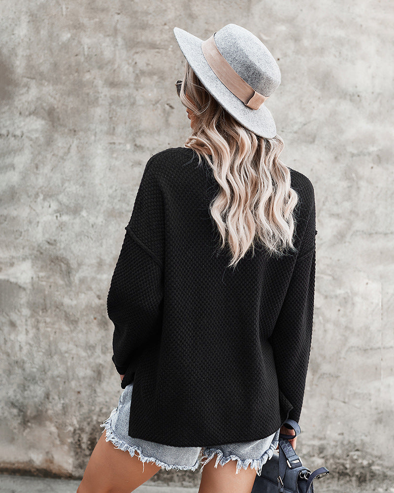 Women Knitting Pullover Sweaters