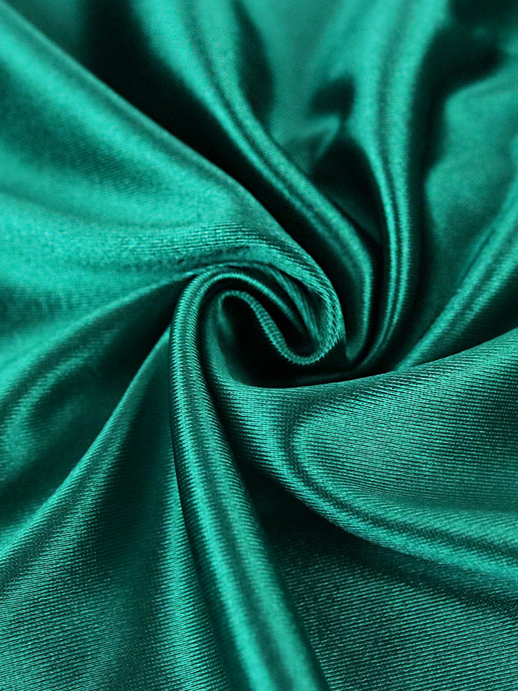 Designed One Shoulder Irregular Green Evening Party Dresses