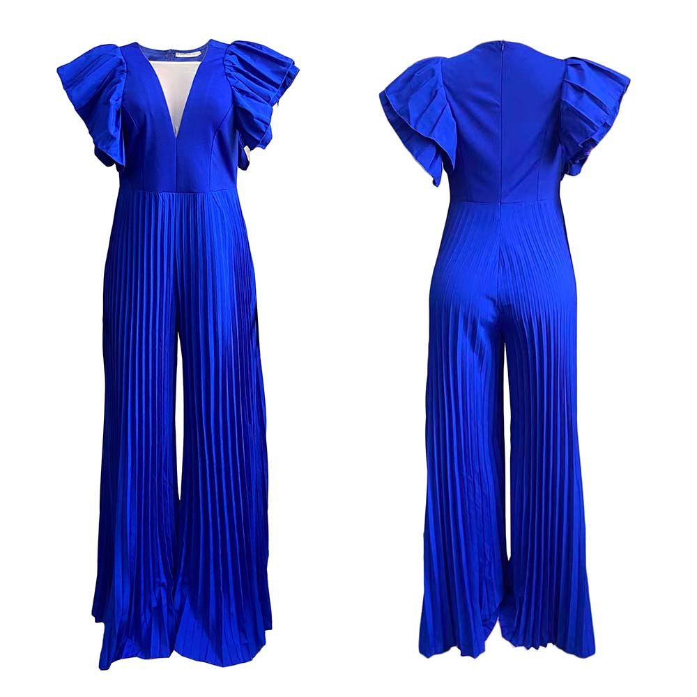 Sexy Deep V Neck Women Long Jumpsuits