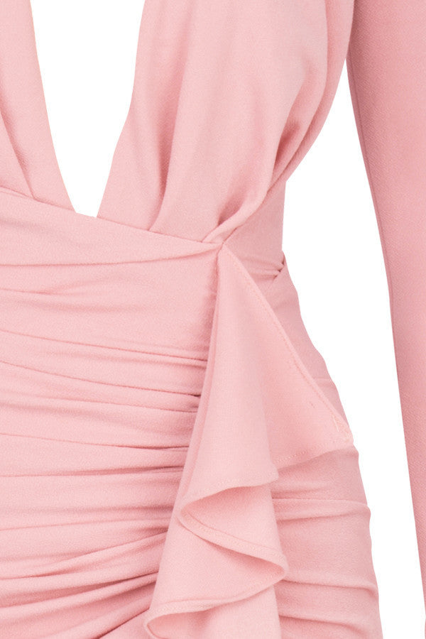 Sexy Ruffled Split Front Irregular Long Party Dresses