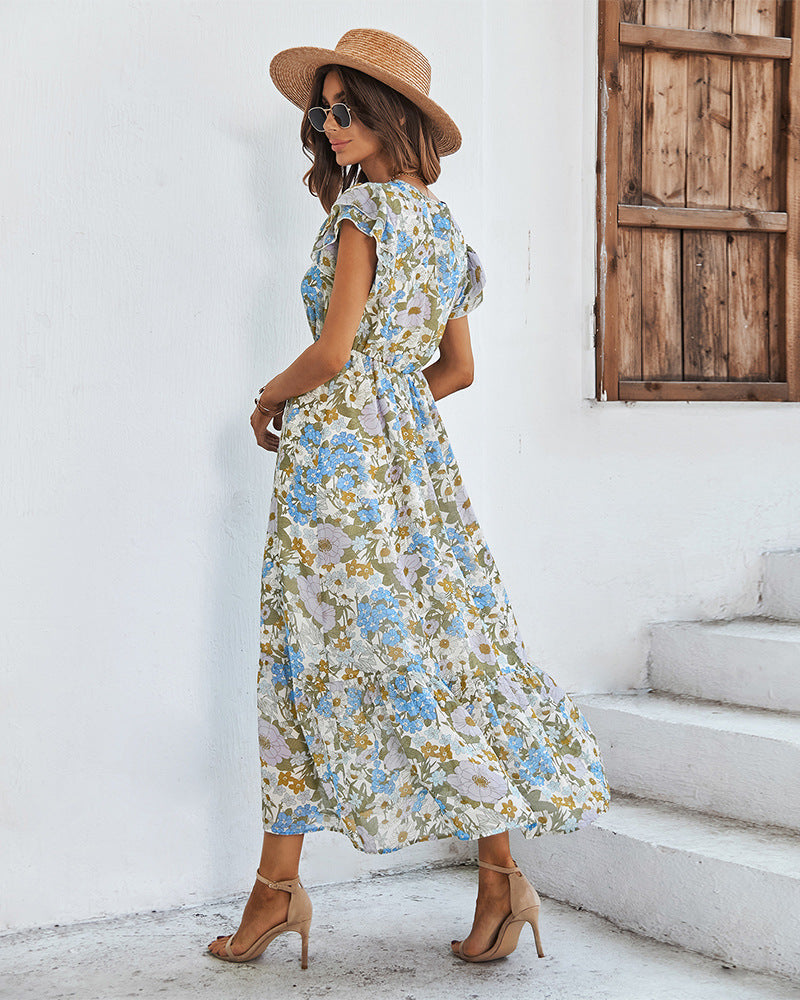 Casual Summer Daily Short Sleeves Sun Dresses