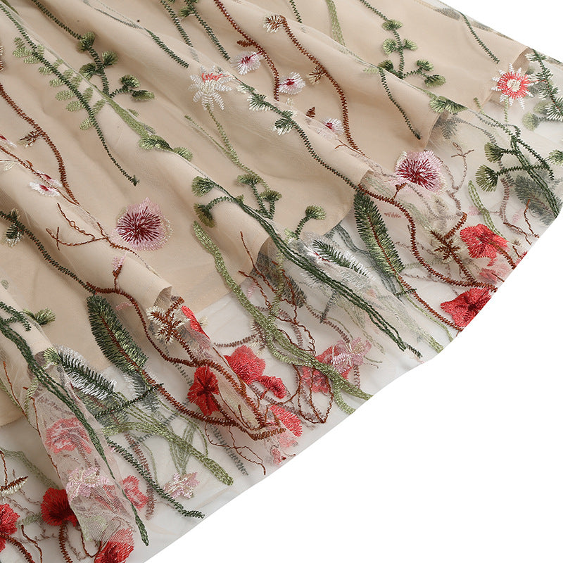 Vintage Sleeveless Embroidery Dresses