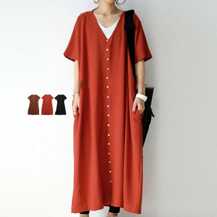 Casual Summer V Neck Long Cozy Dresses