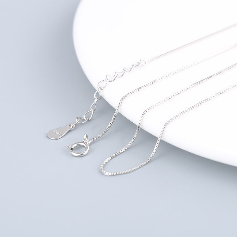Sterling Sliver Box Design Chains for Women