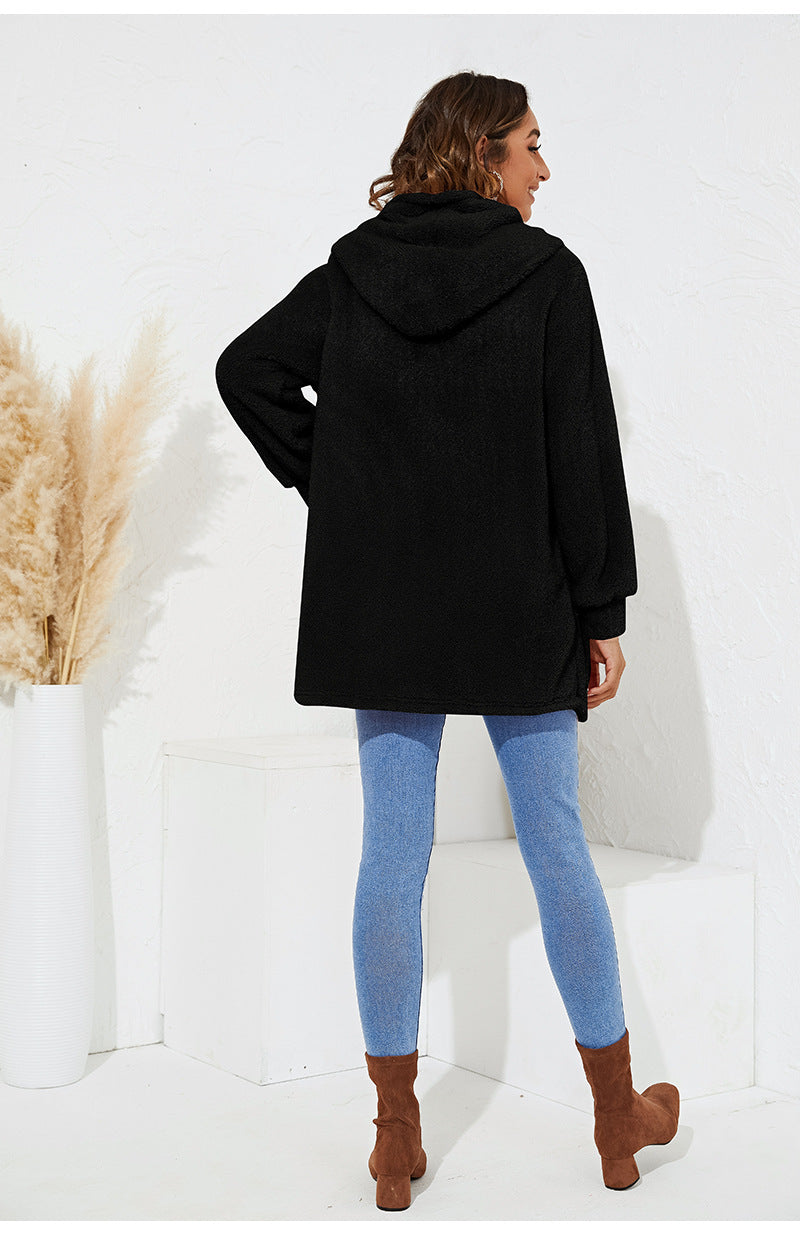 Casual Velvet Hoodies Coats for Women