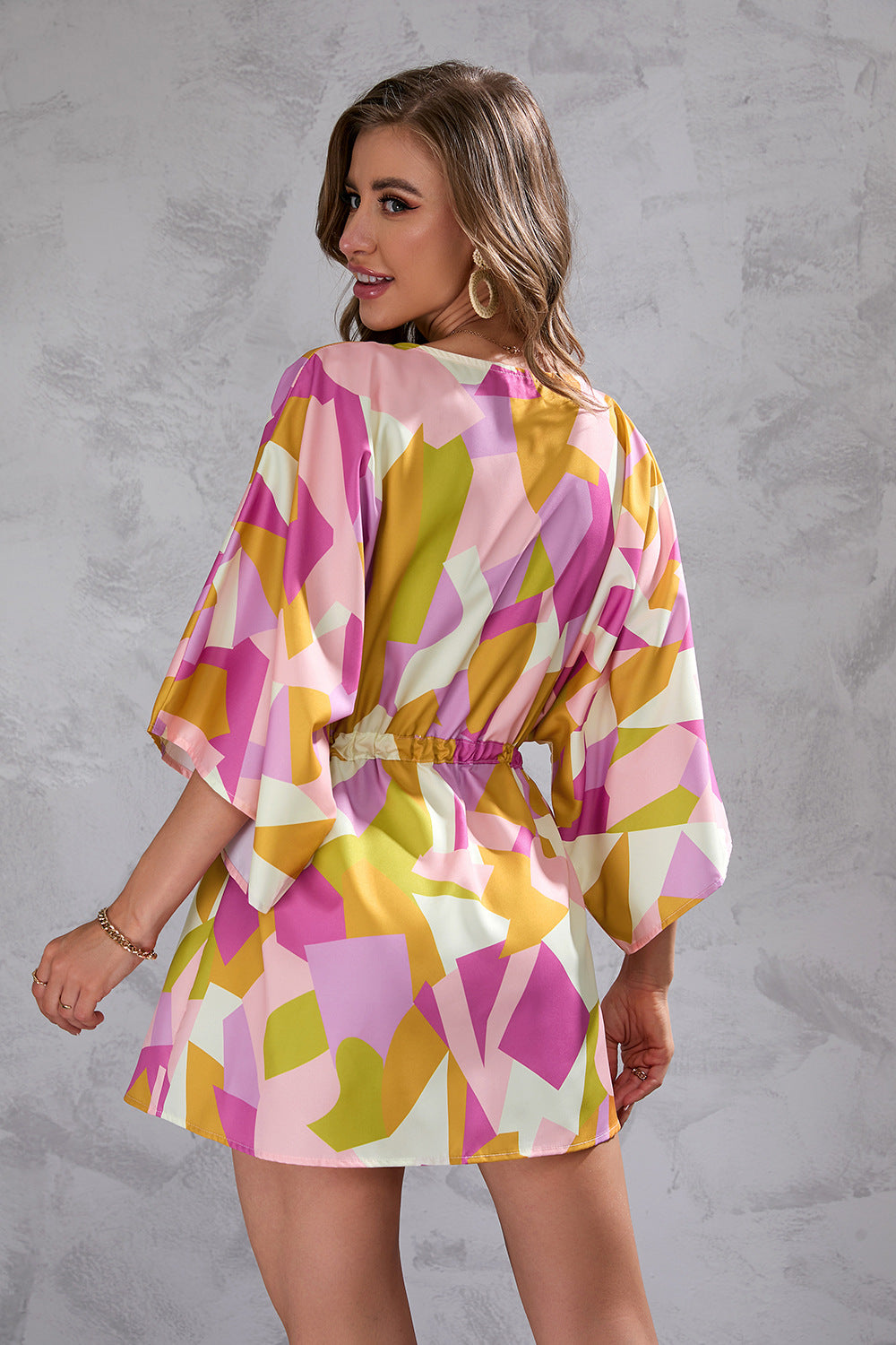 Summer Geometry Designed Women Short Dresses