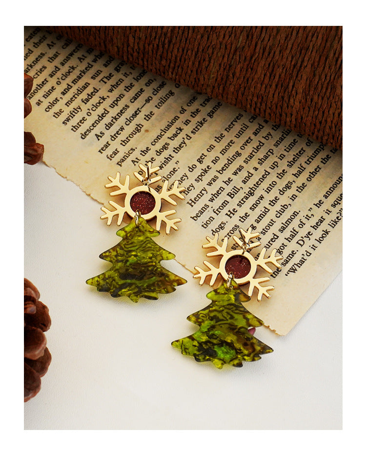 Merry Christmas Tree Design Women Earrings