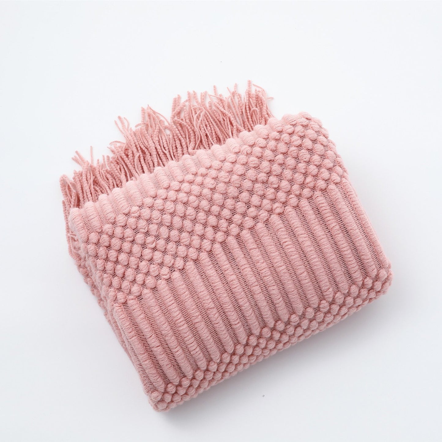 Soft Sofa Blanket with Tassels-Pink-127*152+12CM-Free Shipping at meselling99