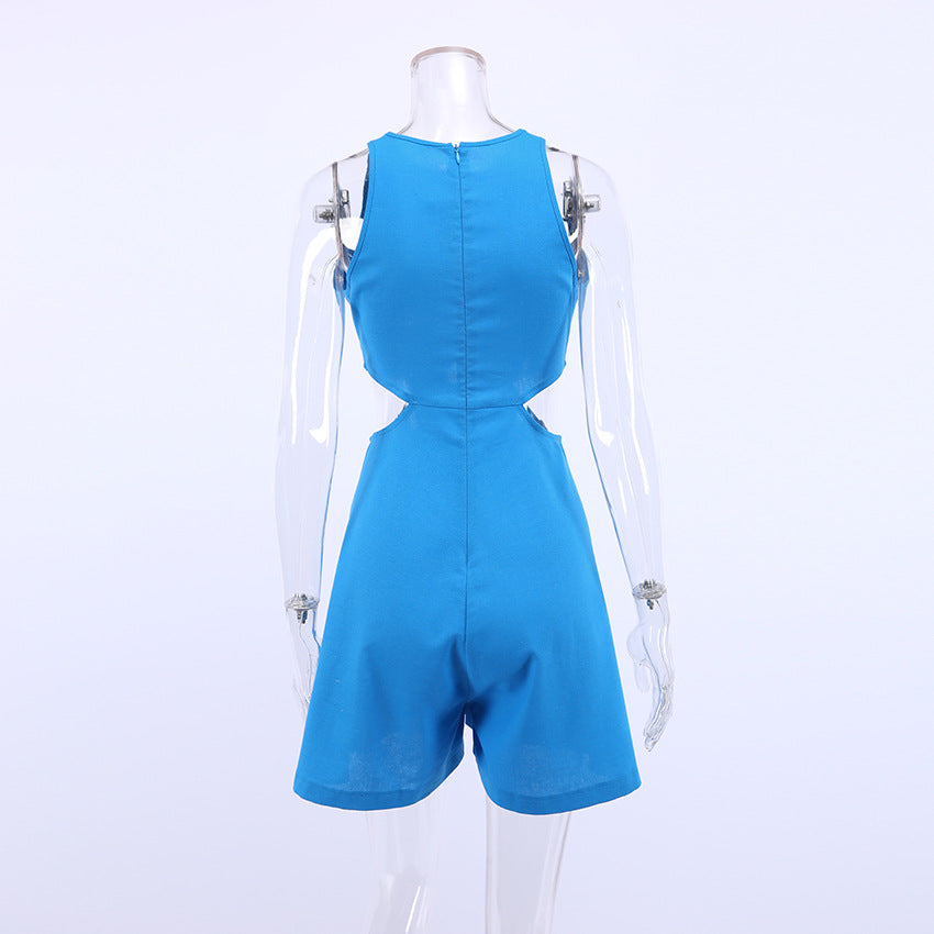 Sexy Summer Halter Waist Baring Short Rompers