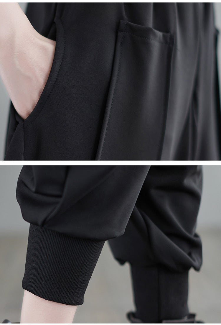 Summer Cotton Black Harem Pants for Girls