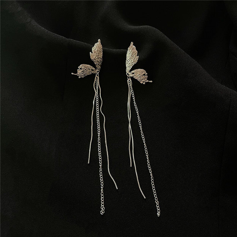 Butterfly Tassels Metal Drop Earrings for Women