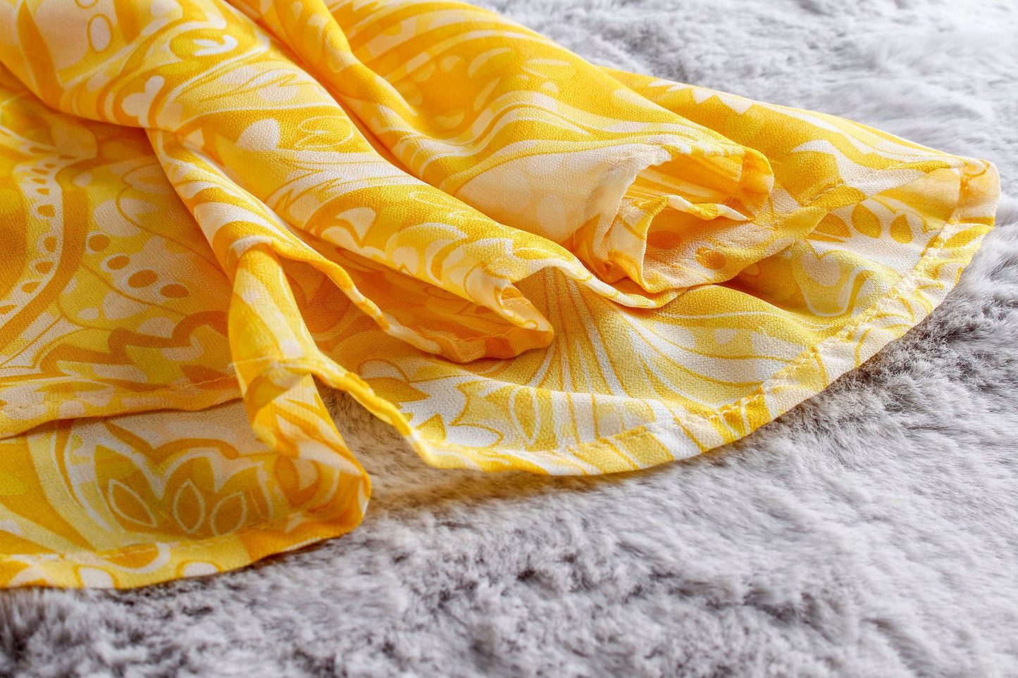 Luxury Yellow Chiffon Long Dresses