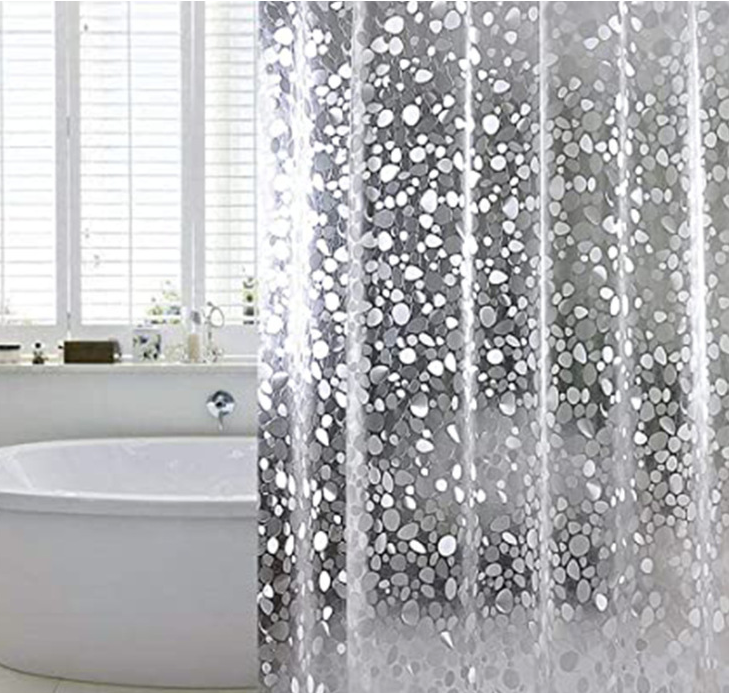 Cobble Print Transparent Bathroom Shower Curtains
