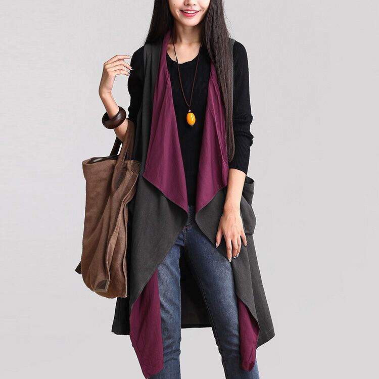 Casual Women Plus Sizes Vest Coats