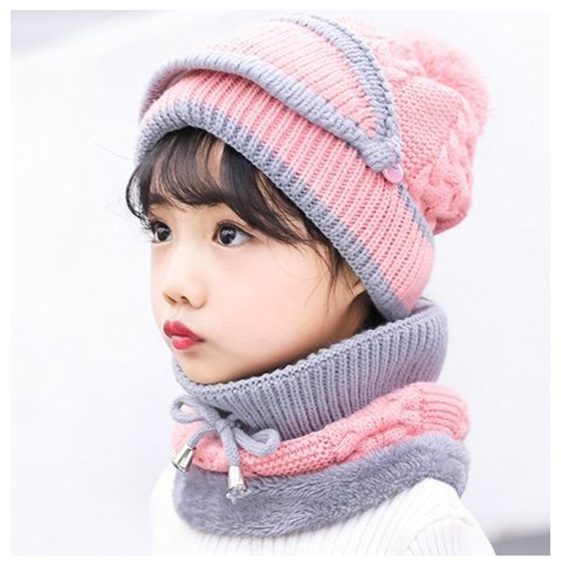 Winter Fleece Liner Warm Knitting Kids Hats&Scarfs--Free Shipping at meselling99