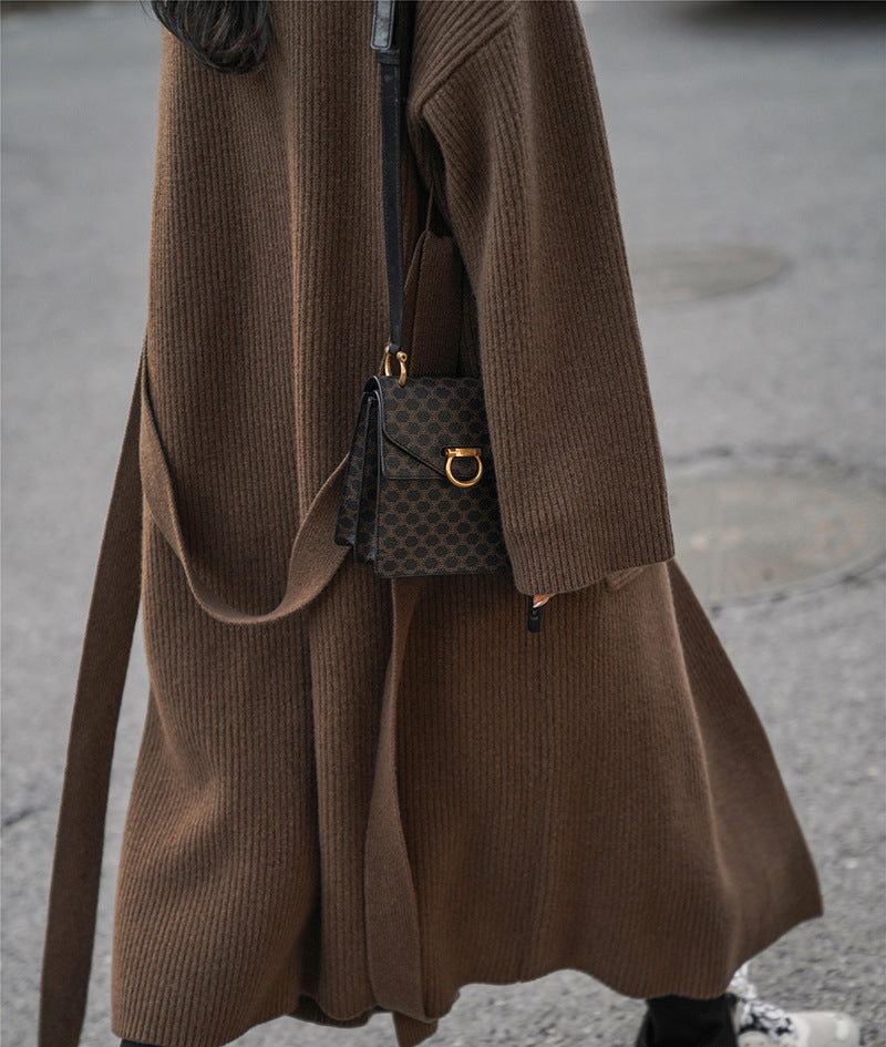Luxury Vintage Plus Sizes Long Knitted Overcoats
