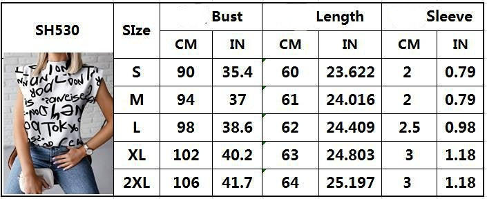 Summer Letter Print Short Sleeves Women Shirts