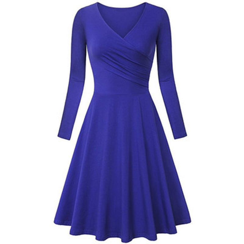 Elegant V Neck Long Sleeves Dresses