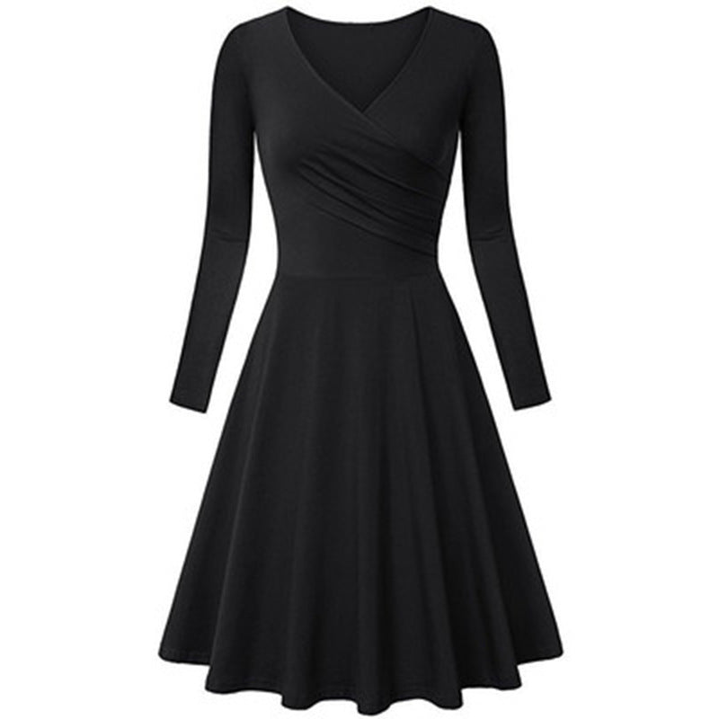 Elegant V Neck Long Sleeves Dresses
