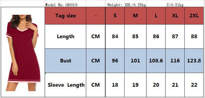 Casual Cotton Short Sleeves Sleepwear Dresses