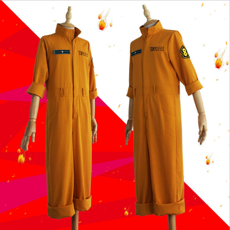 Anime Flaming Fire Brigade Shinra Kusakabe Cosplay Costume 9828