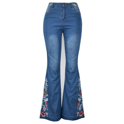 Fashion Embroidery Trumpet Long Pants