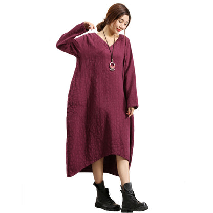 Elegant Linen Plus Sizes Pullover Spring Dresses
